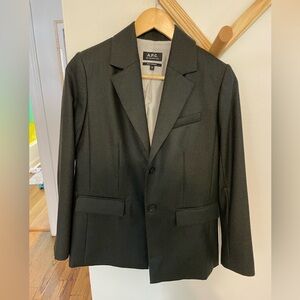 A.P.C. Dark Green Wool Blazer, Size 34
